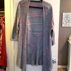 Multicolor open front sweater